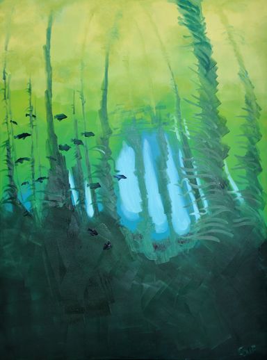 Deepwater kelp forest like a portal to another world.