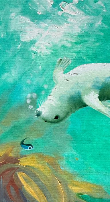 Seal Pup is watched over by its Mother